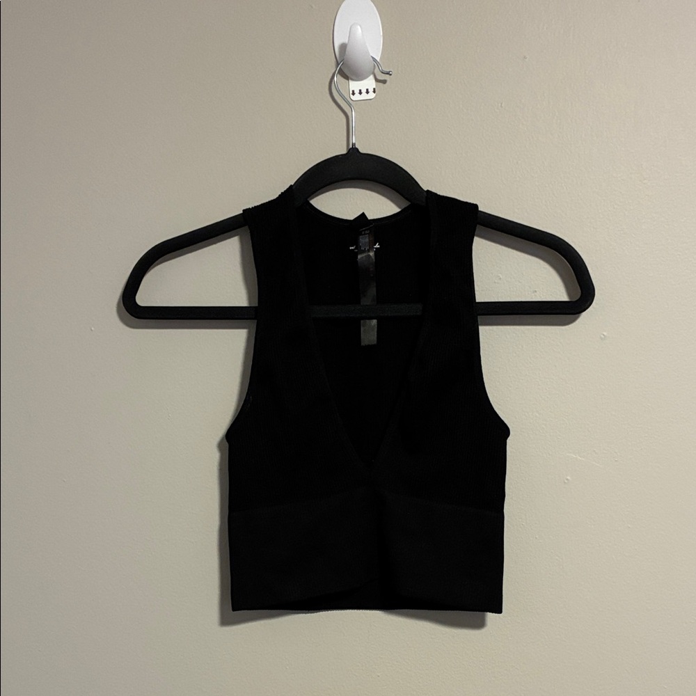Urban Outfitters Black V-Neck Crop Top